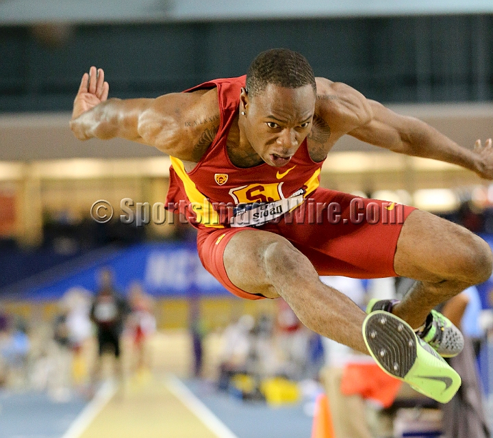 2016NCAAIndoorsFri-0082.JPG - Eric Sloan of USC finished 6th in the long jump 25-2 3/4 (7.69m) during the NCAA Indoor Track & Field Championships Friday, March 11, 2016, in Birmingham, Ala. (Spencer Allen/IOS via AP Images)
